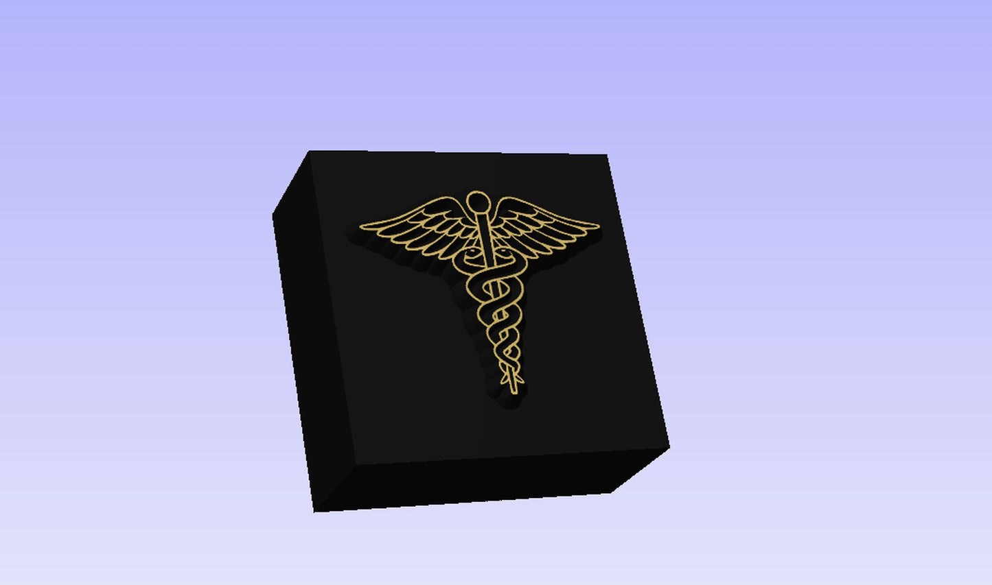 Medical Caduceus First Responder Novelty 3D Polymer Leather Stamp