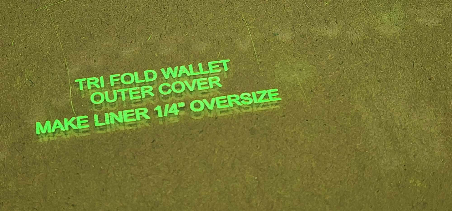 TRIFOLD WALLET ACRYLIC TEMPLATES SET PATTERN