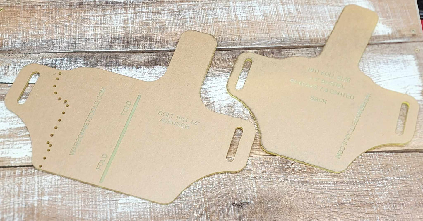 Acrylic Holster Templates for 1911 Commander 4.5" Barrel