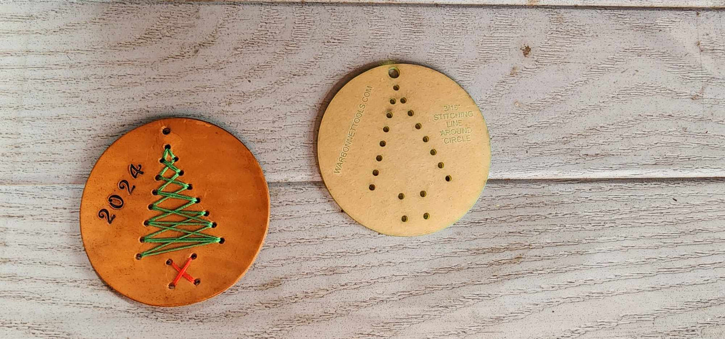 4 inch round Christmas Tree Ornament Acrylic Template 1/8" thick