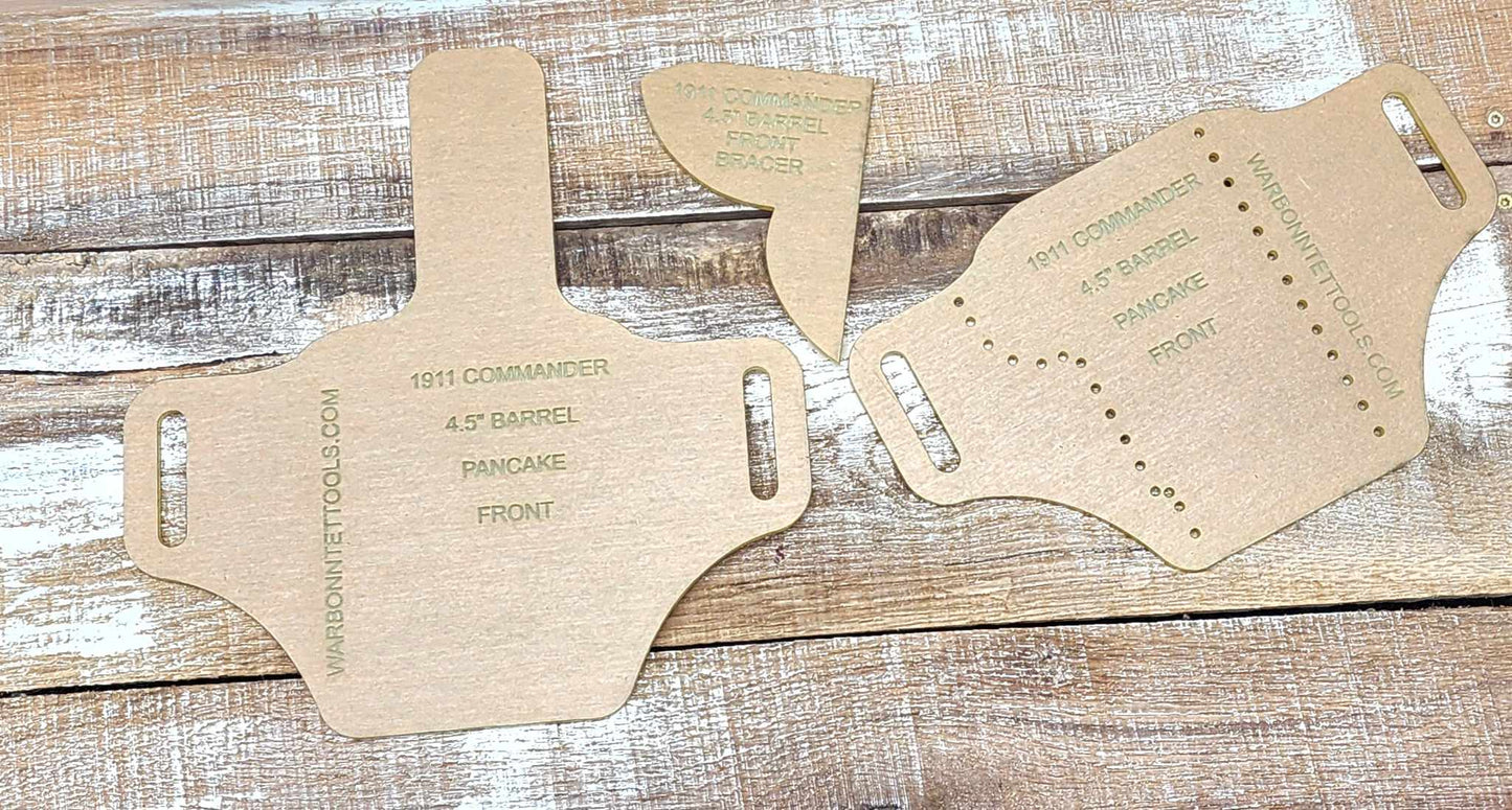 Acrylic Holster Templates for 1911 Commander 4.5" Barrel