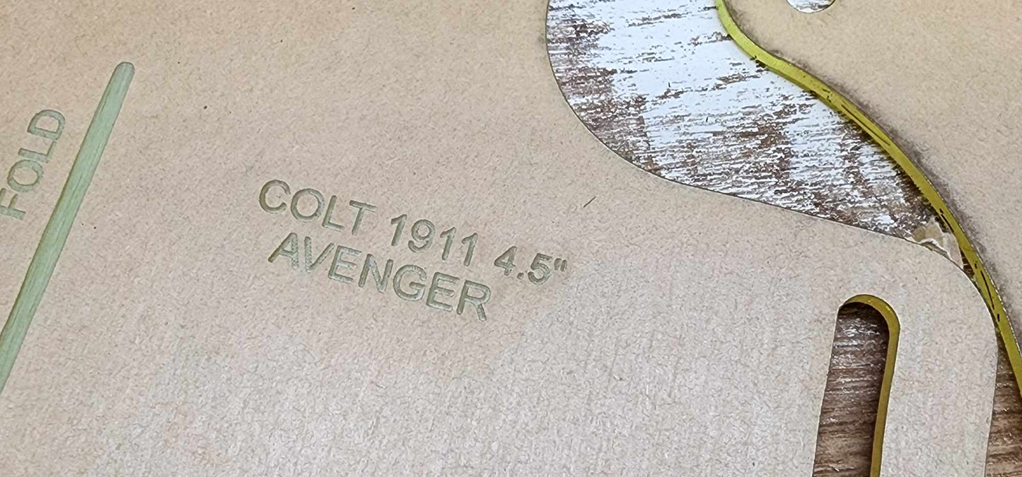 Acrylic Holster Templates for 1911 Commander 4.5" Barrel