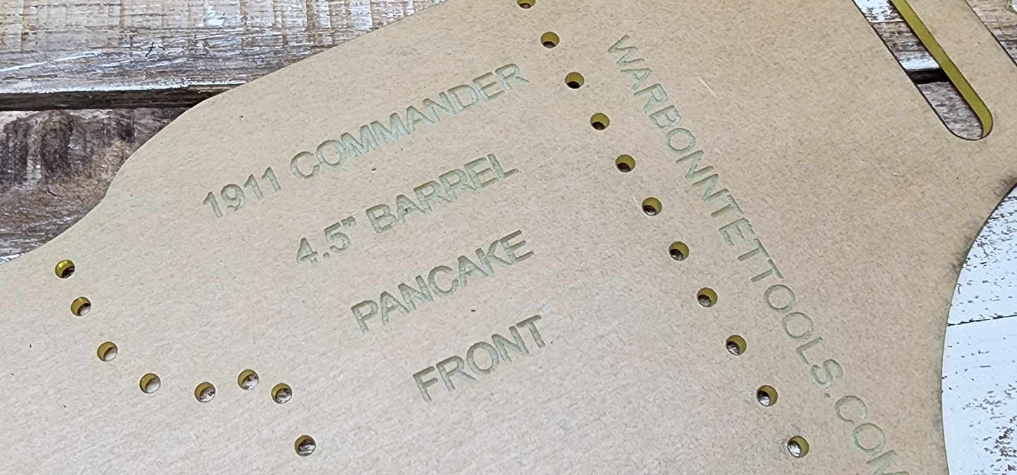 Acrylic Holster Templates for 1911 Commander 4.5" Barrel