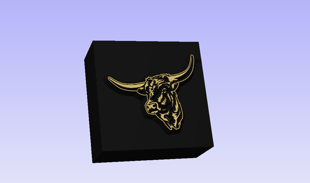 Bull Novelty 3D Polymer Leather Stamp