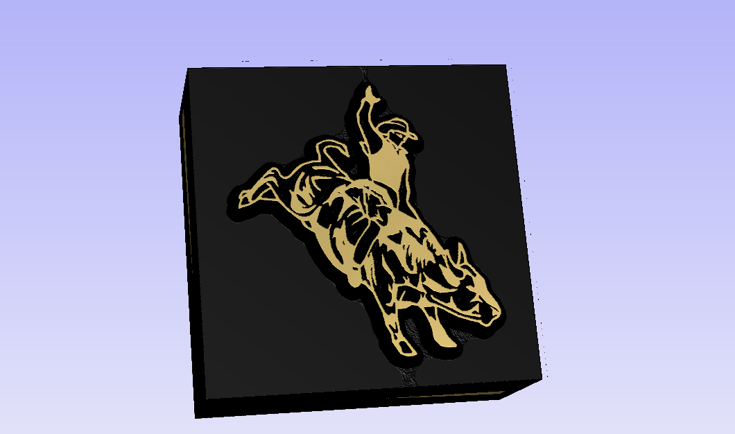 Bull  Rider Rodeo Novelty 3D Polymer Leather Stamp