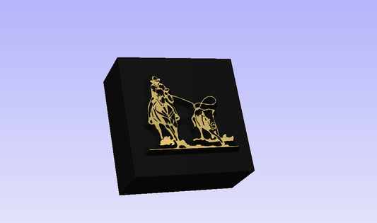 Calf Roper  Rodeo Novelty 3D Polymer Leather Stamp