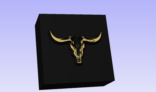 COW SKULL 3D Polymer Leather Stamp