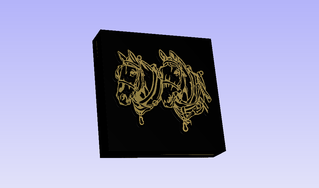 Draft Horses Team Novelty 3D Polymer Leather Stamp