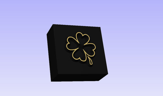 Four Leaf Clover Novelty 3D Polymer Leather Stamp