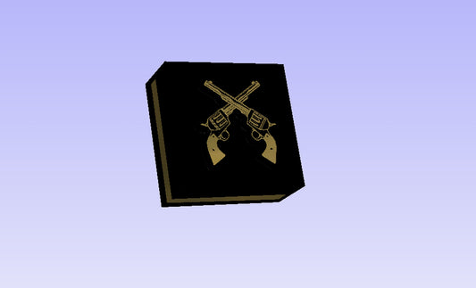 Pistols Novelty 3D Polymer Leather Stamp