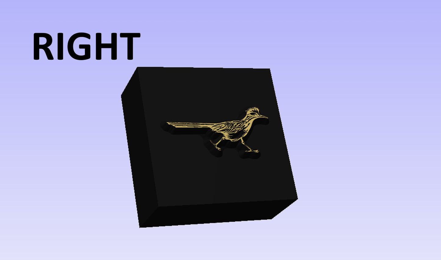 Road Runner Right Face Novelty 3D Polymer Leather Stamp