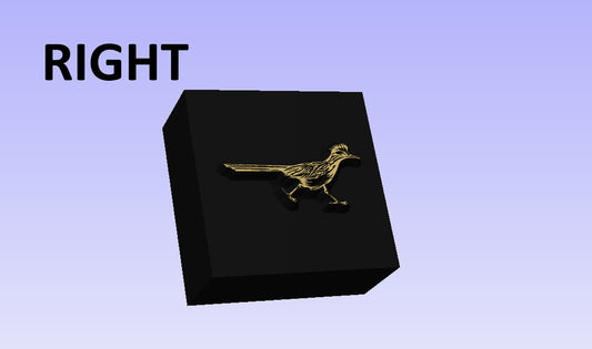 Road Runner Right Face Novelty 3D Polymer Leather Stamp