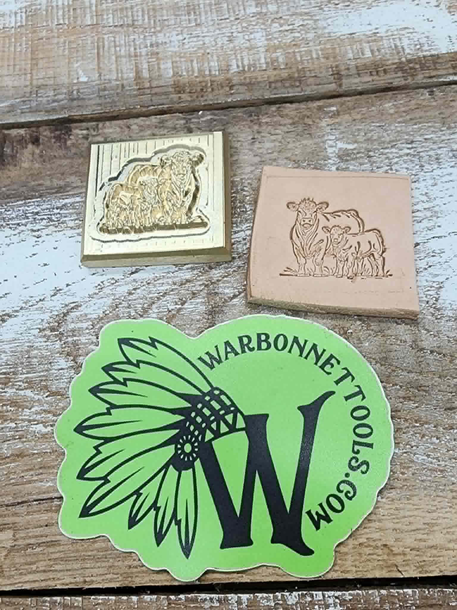 COW CALF 03 3D Polymer Leather Stamp