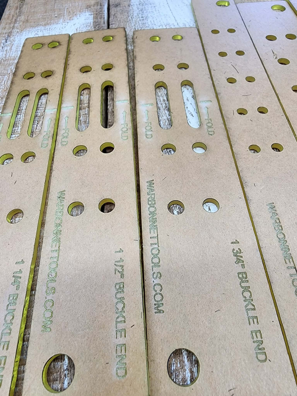 DOUBLE PRONG BELT TIP ENDS SET ACRYLIC TEMPLATE PATTERN