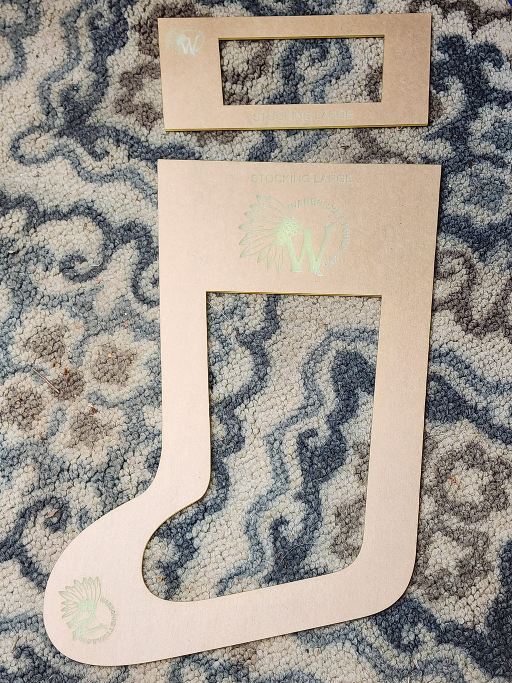 3 SIZES CHRISTMAS STOCKINGS Acrylic Templates Set Tool Co.