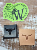 COW SKULL 3D Polymer Leather Stamp