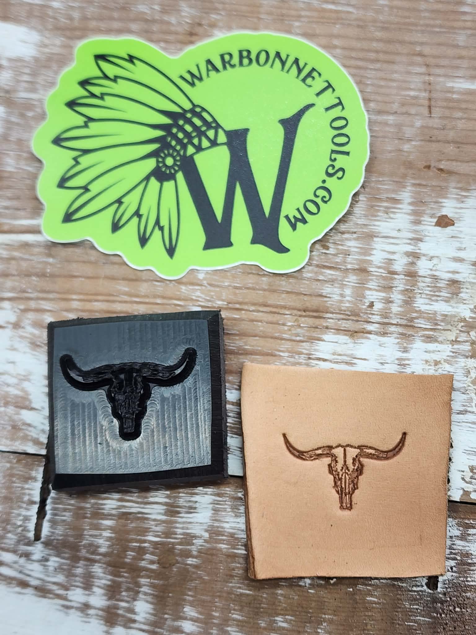 COW SKULL 3D Polymer Leather Stamp