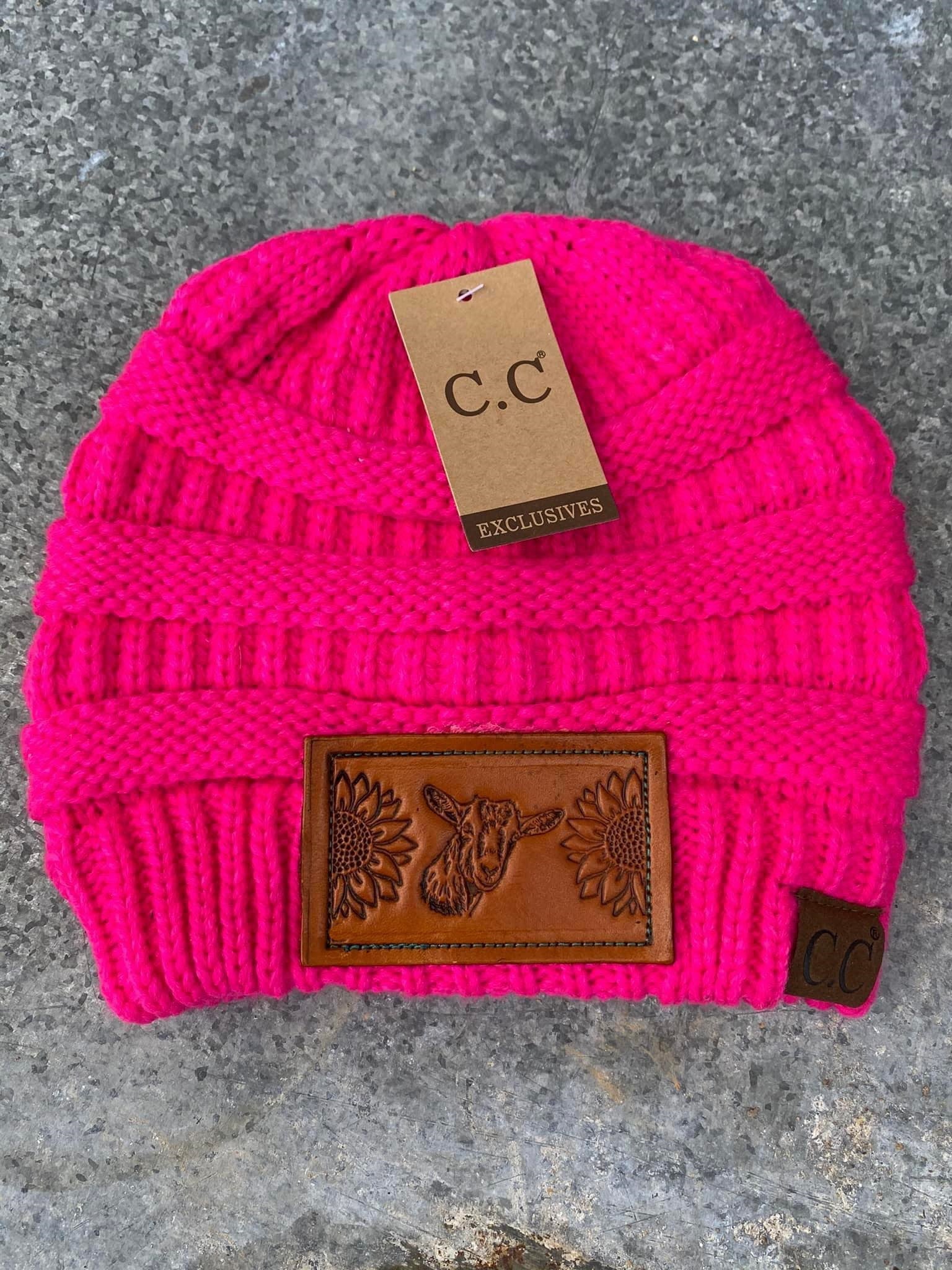 Leather Hat Patch Stamps SUNFLOWERS GOAT