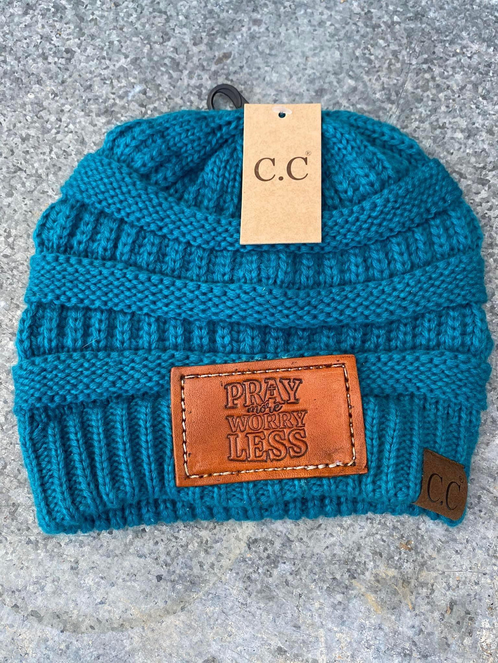 Leather Hat Patch Stamps Pray More Worry Less