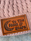 Leather Hat Patch Stamps i LOVE YOU TO THE MOON AND STARS