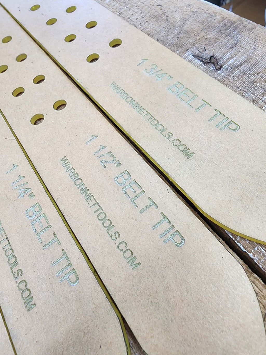 DOUBLE PRONG BELT TIP ENDS SET ACRYLIC TEMPLATE PATTERN