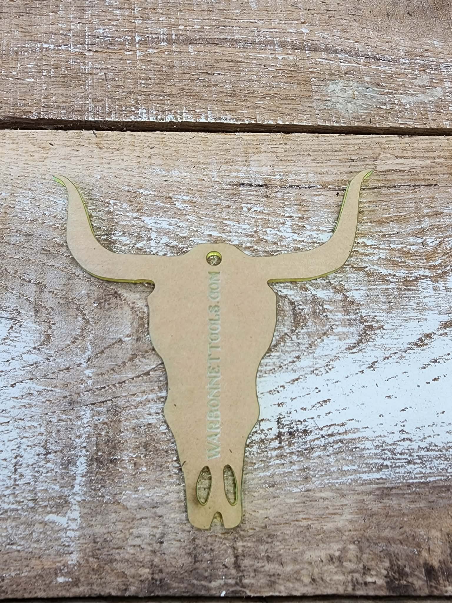 Applique COW SKULL HORNS UP Shape Acrylic Template 18" thick