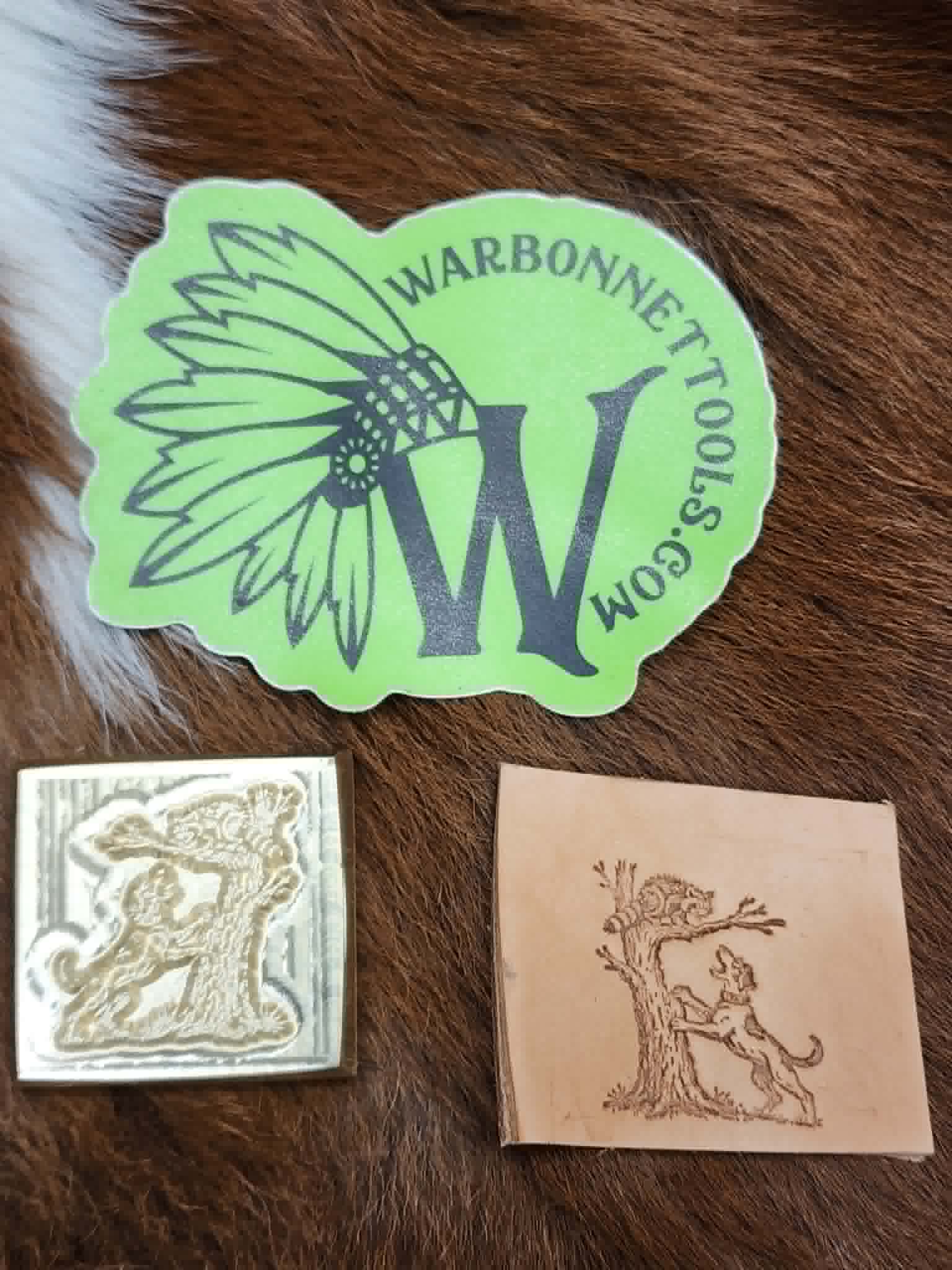 Coon Hunt Novelty BRASS 3D Leather Stamp