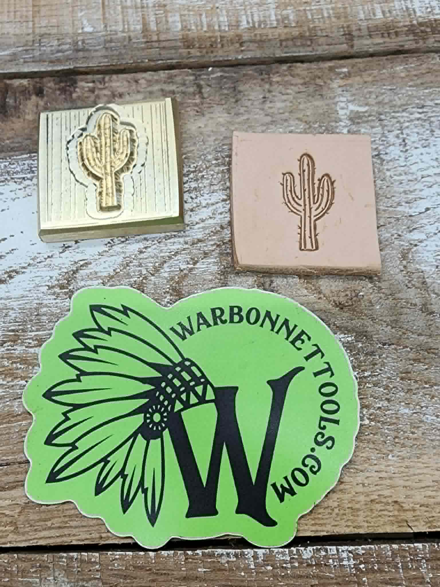 Arm Cactus Novelty 3D Polymer Leather Stamp
