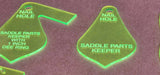 The GRASSHOPPER SADDLE Parts Acrylic Templates Set