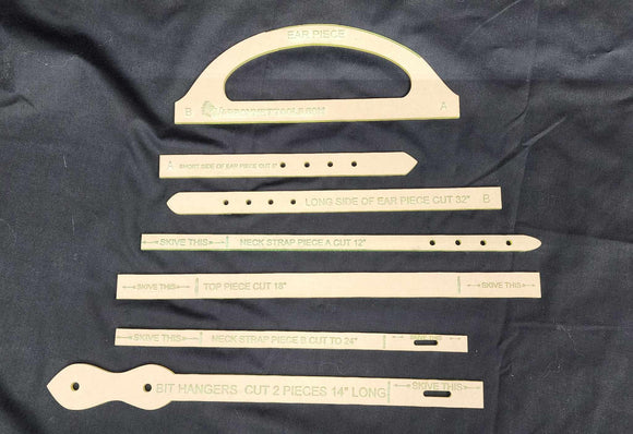 One Eared Headstall Tack SLIDING AND NON SLIDING OPTIONS Acrylic Templates Set