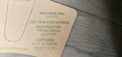 WELDER ARM GUARD ACRYLIC TEMPLATE SET