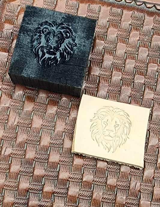 Lion Head Novelty 3D Polymer Leather Stamp