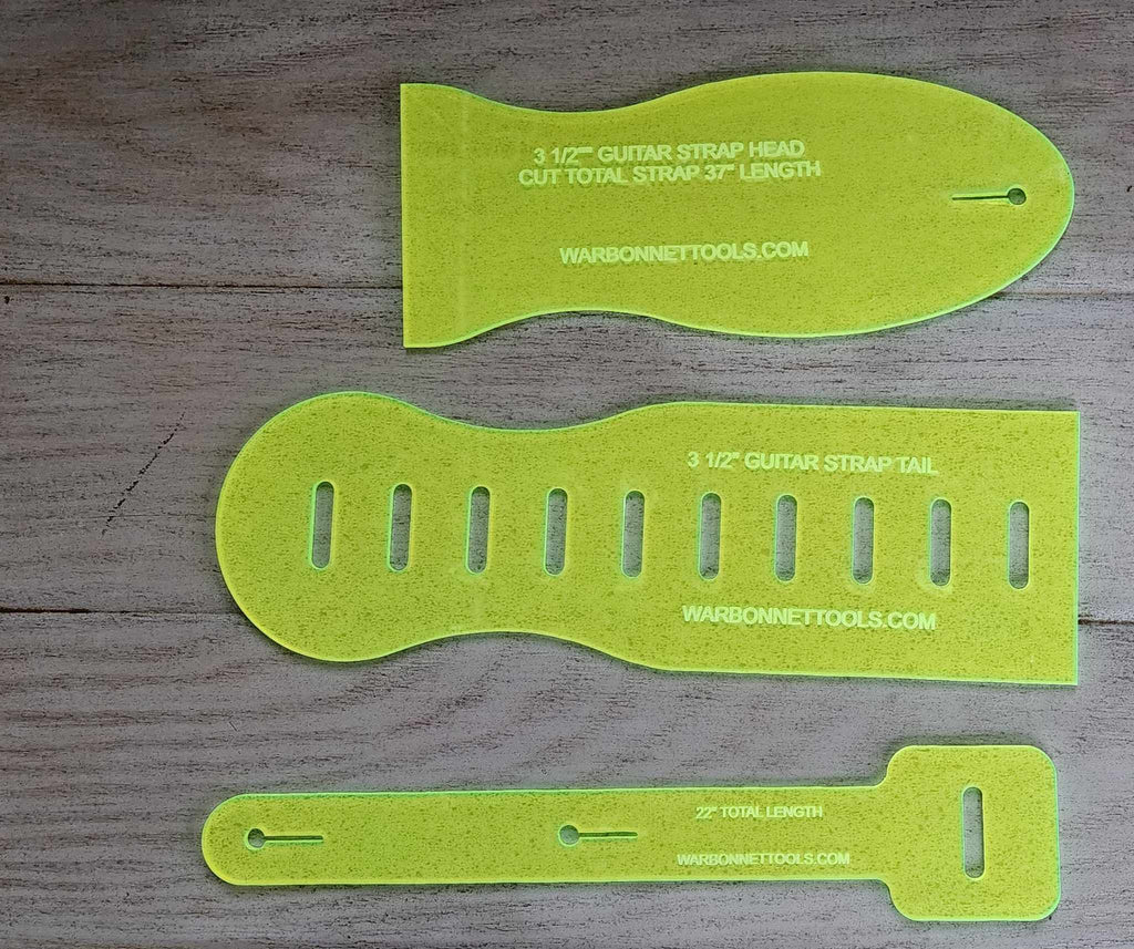Guitar Strap in two sizes Acrylic Templates Set of 3