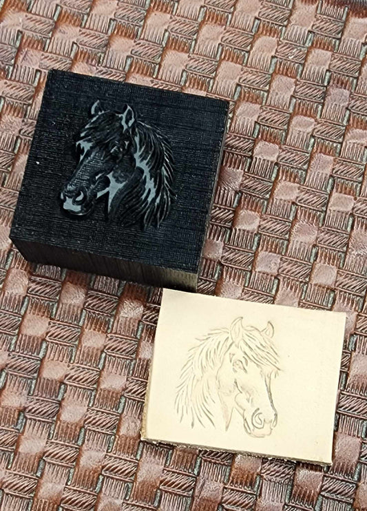 Horse Head Novelty 3D Polymer Leather Stamp