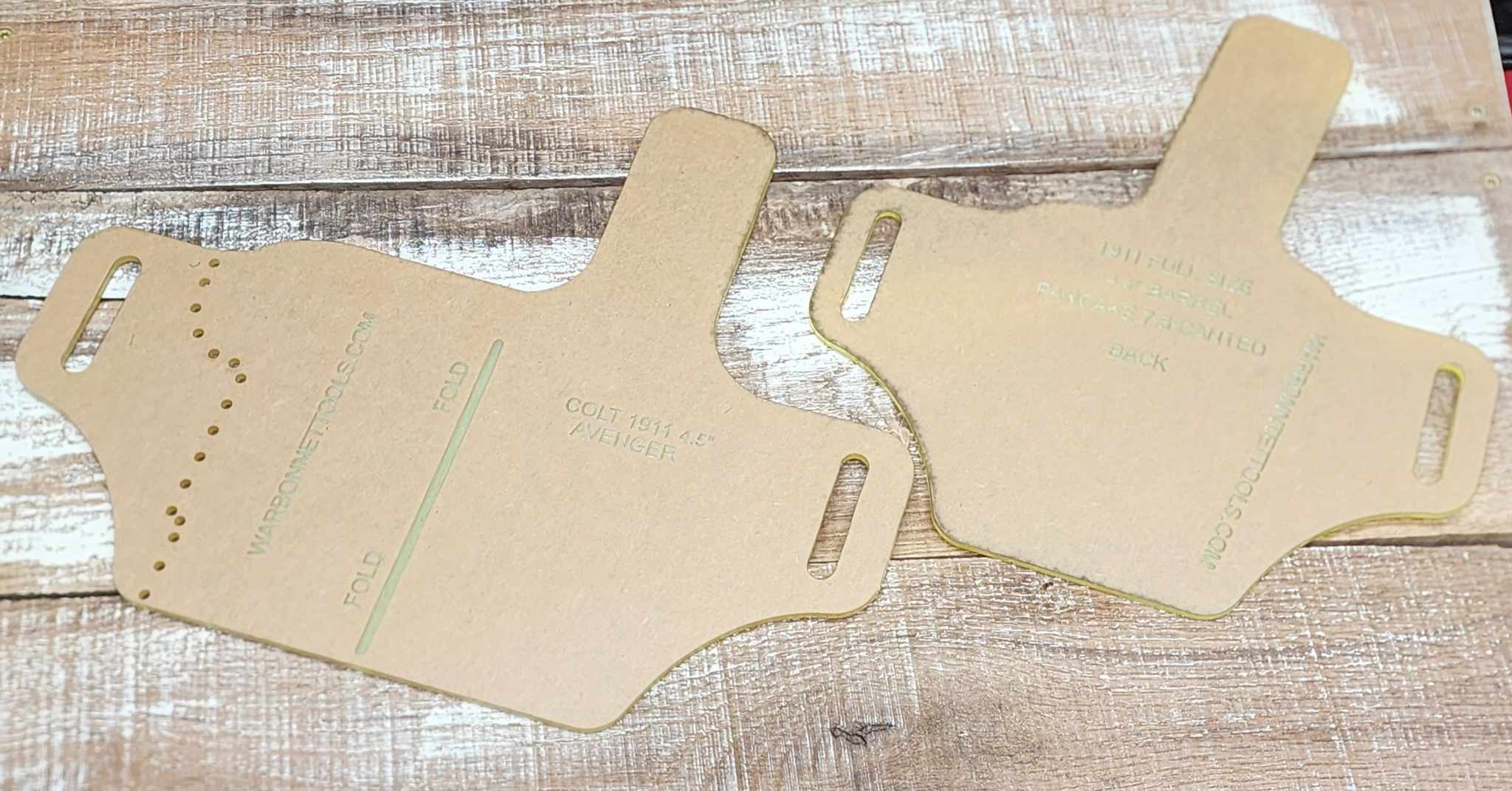 Acrylic Holster Templates for 1911 Commander 4.5" Barrel