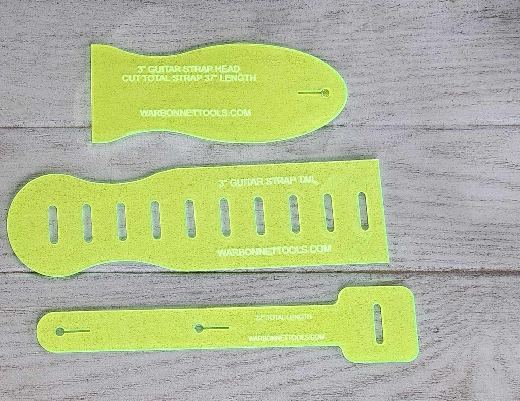 Guitar Strap in two sizes Acrylic Templates Set of 3
