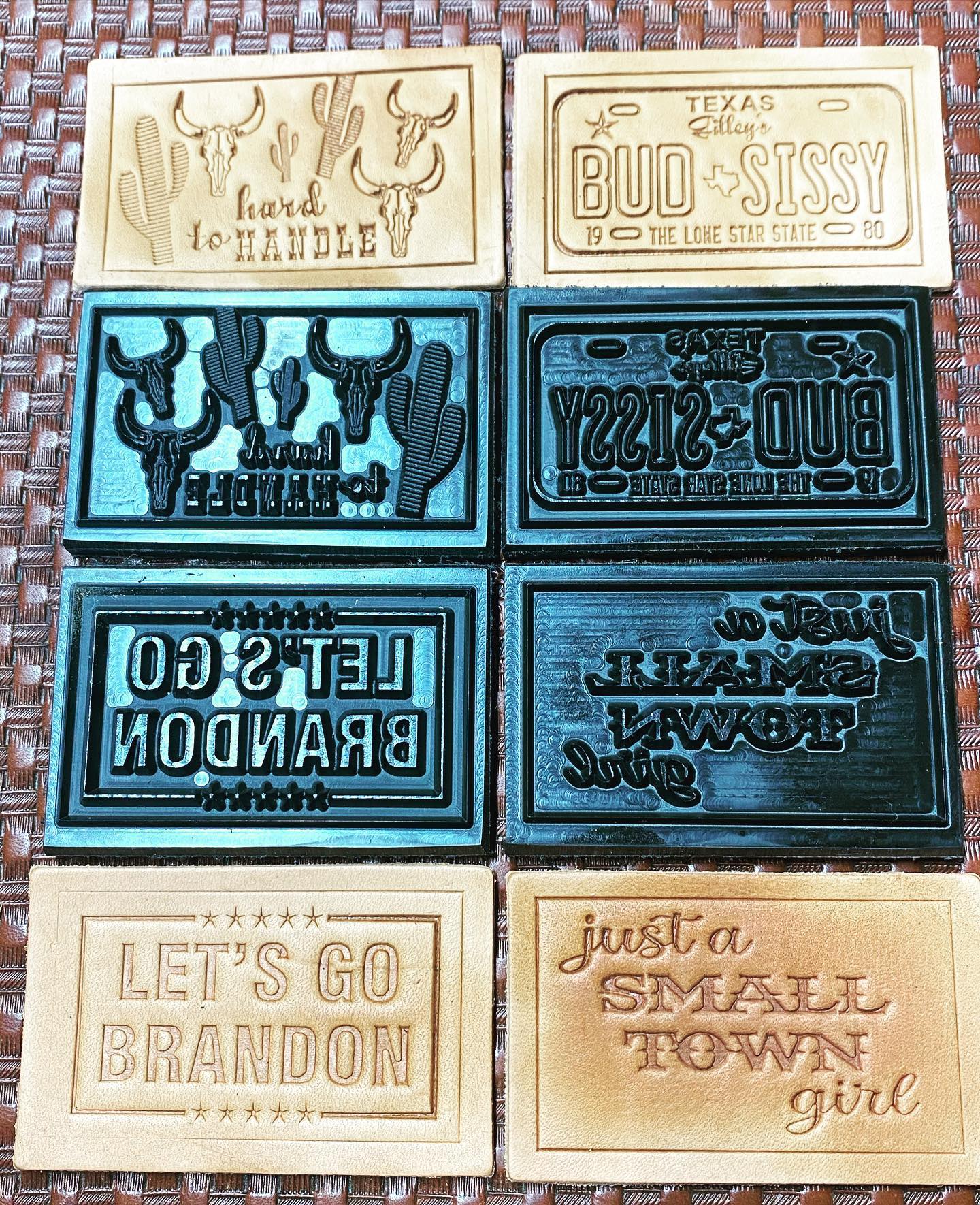 Leather Hat Patch Stamp JUST A SMALL TOWN GIRL