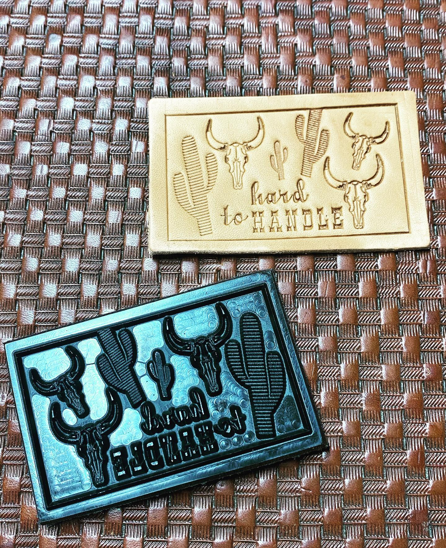 Leather Hat Patch Stamps HARD TO HANDLE CACTUS