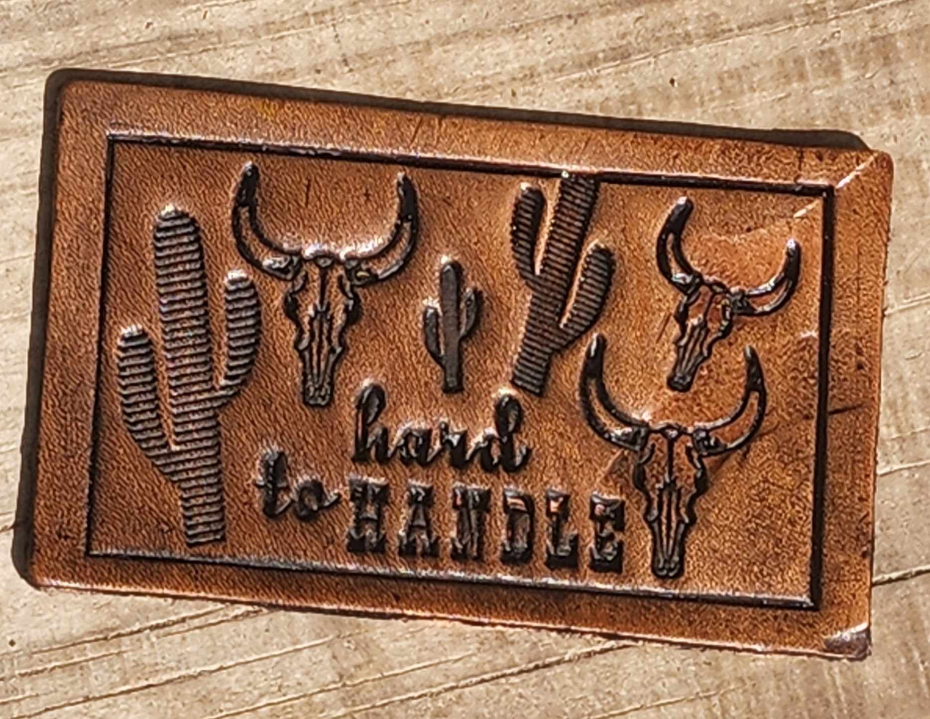 Leather Hat Patch Stamps HARD TO HANDLE CACTUS