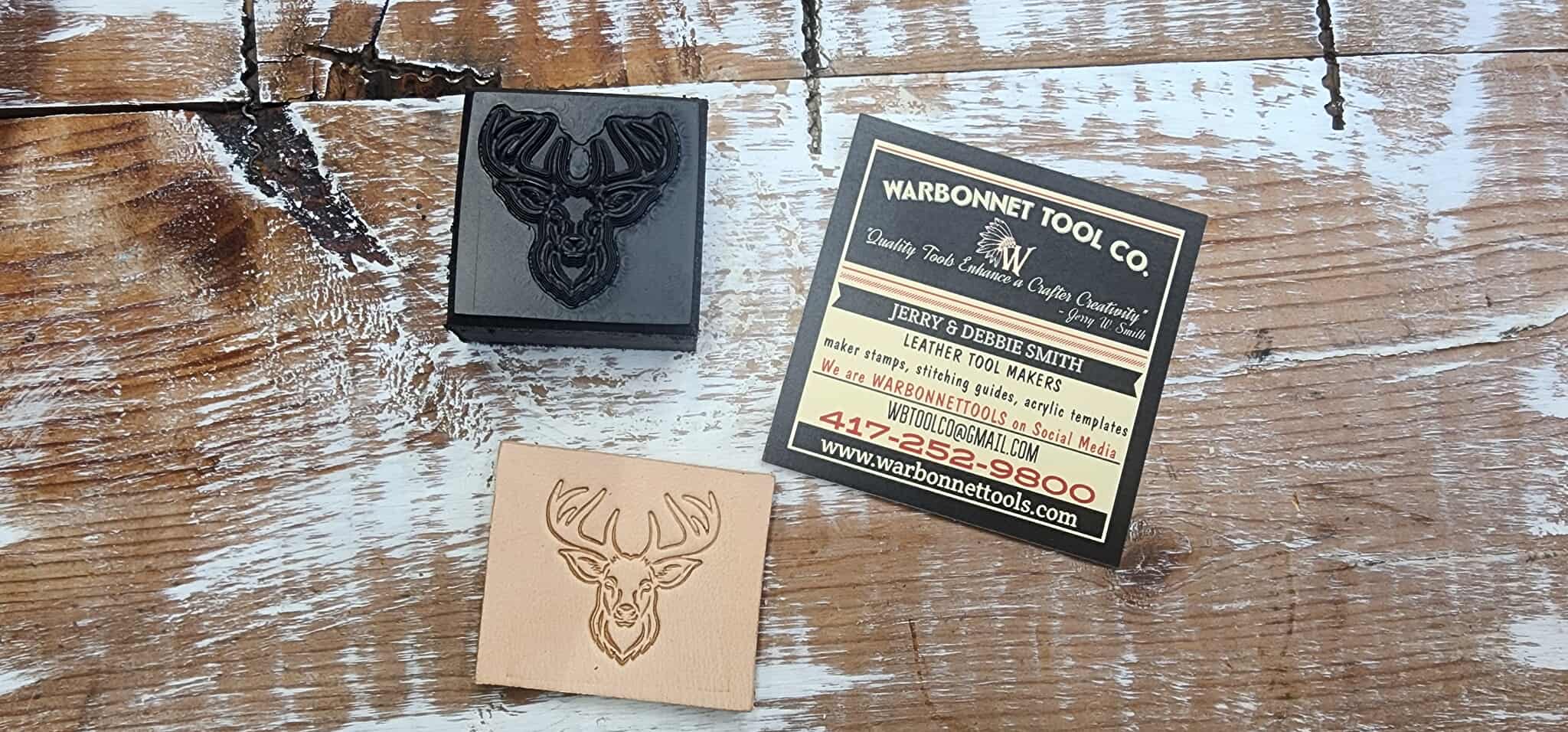 Buck Deer Head 1 Novelty 3D Polymer Leather Stamp