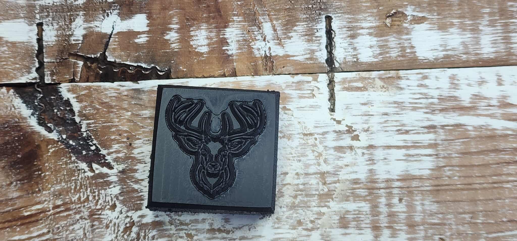 Buck Deer Head 1 Novelty 3D Polymer Leather Stamp