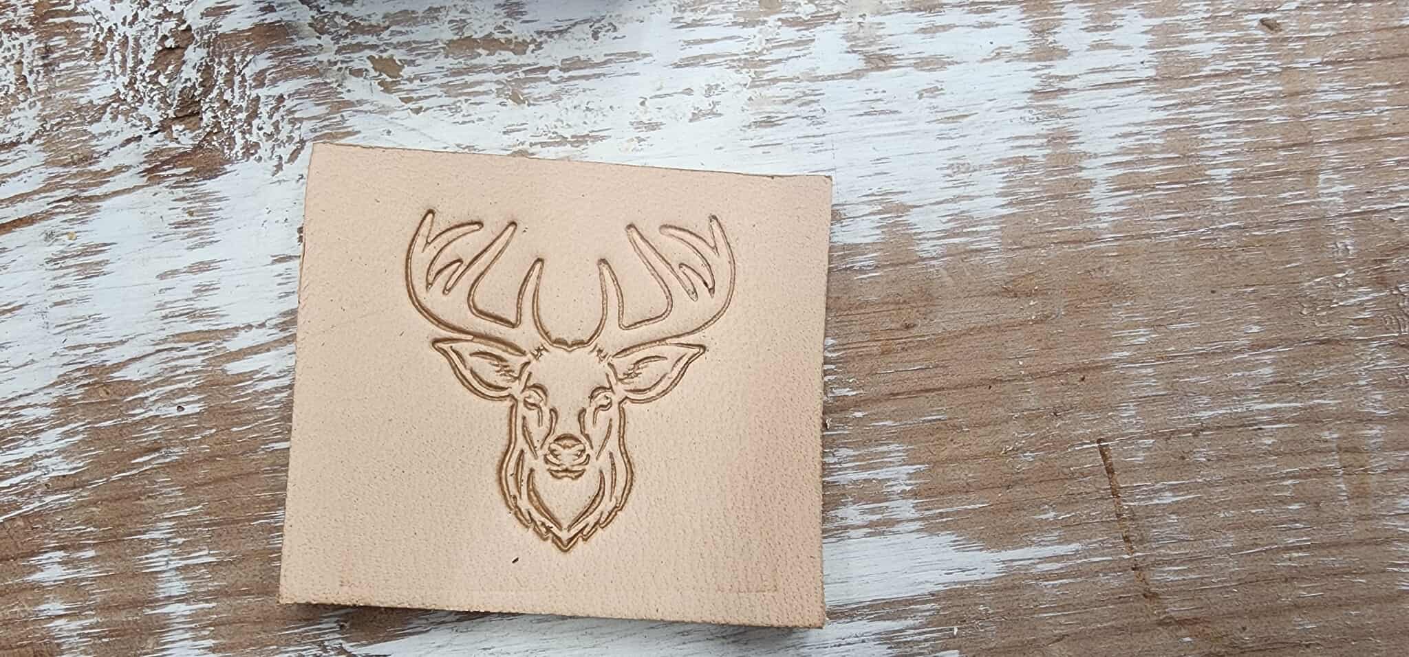 Buck Deer Head 1 Novelty 3D Polymer Leather Stamp