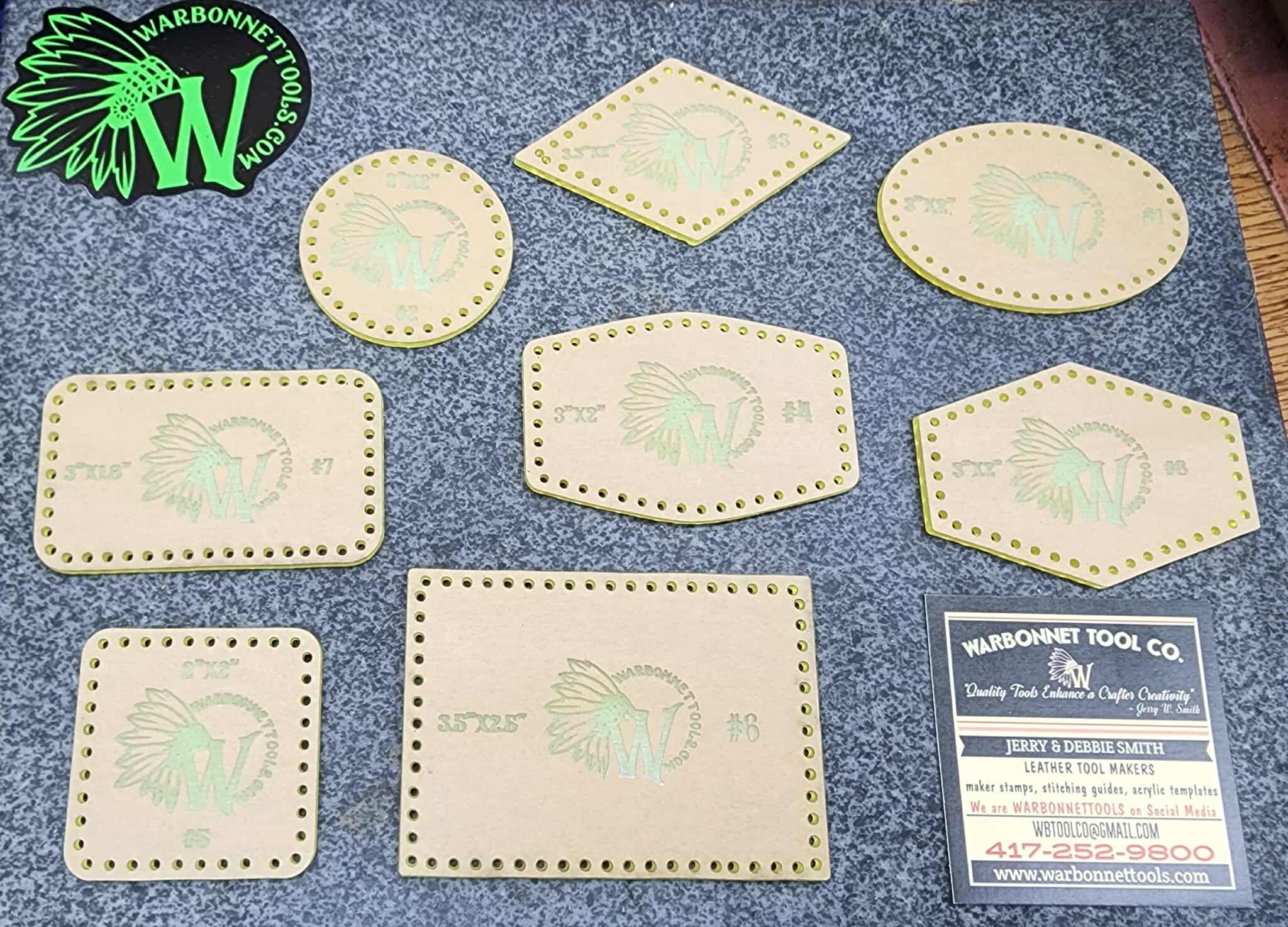 HAT PATCH ACRYLIC TEMPLATE SET OF 8