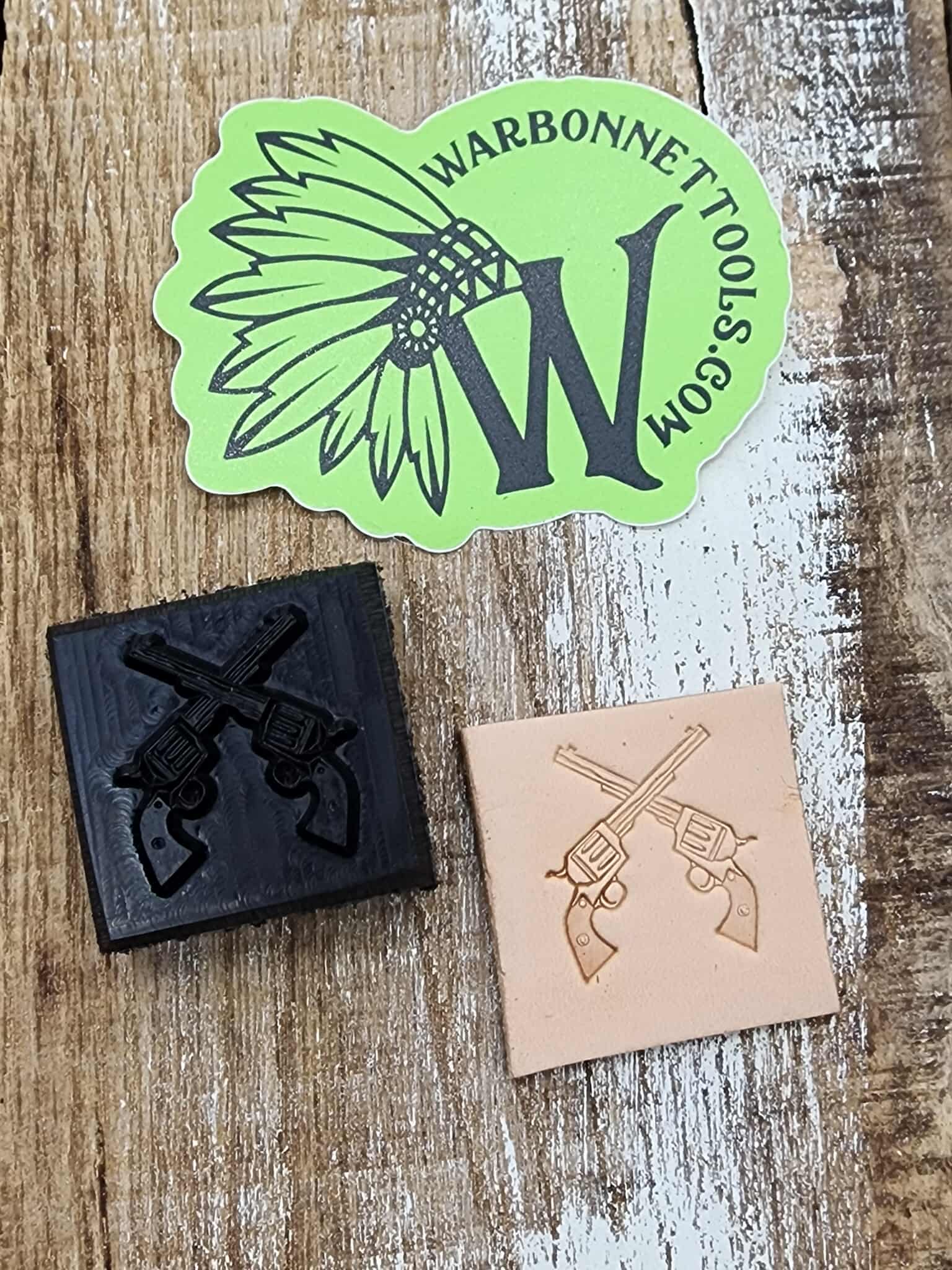 Pistols Novelty 3D Polymer Leather Stamp