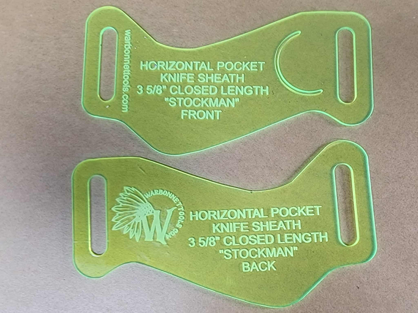 SHEATH HORIZONTAL CARRY ACRYLIC TEMPLATE PATTERN