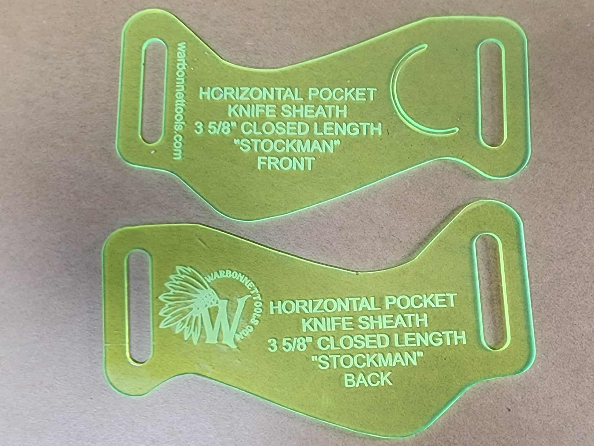 SHEATH HORIZONTAL CARRY ACRYLIC TEMPLATE PATTERN