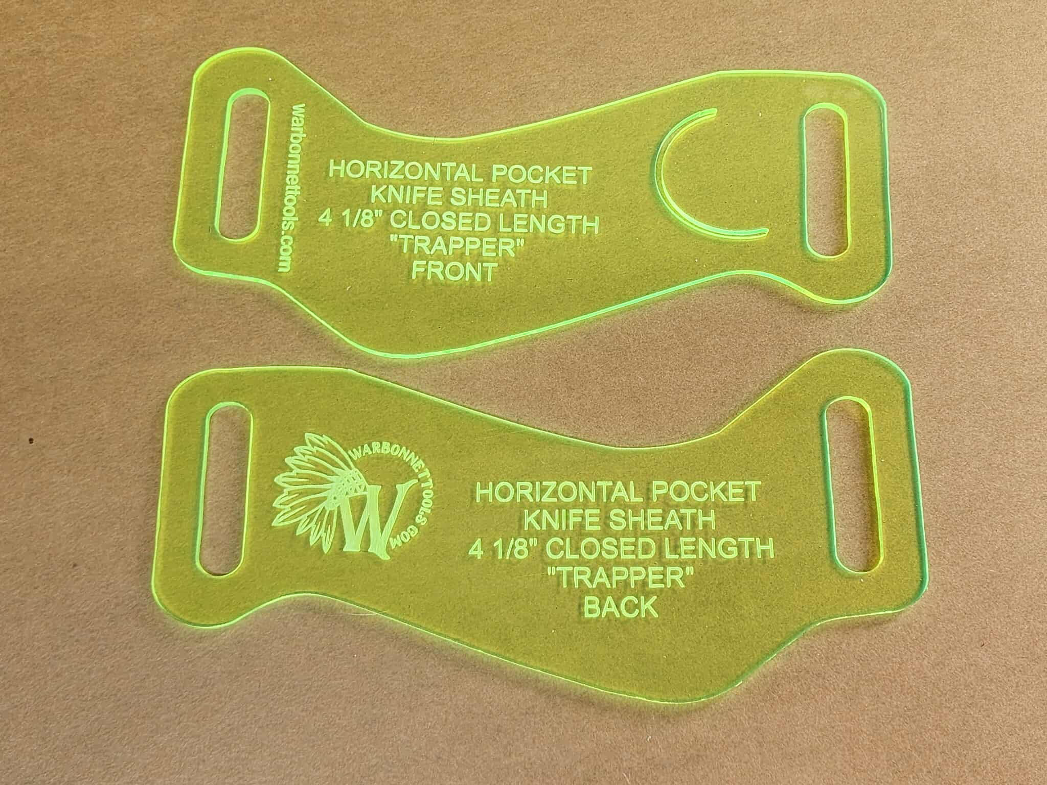 SHEATH HORIZONTAL CARRY ACRYLIC TEMPLATE PATTERN