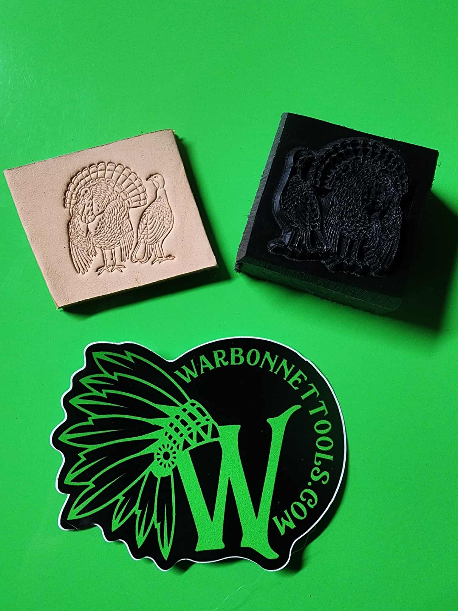 Turkey Pair Novelty 3D Polymer Leather Stamp