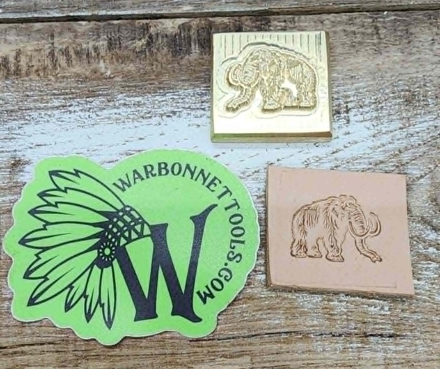 Woolly Mammoth Novelty BRASS 3D Leather Stamp