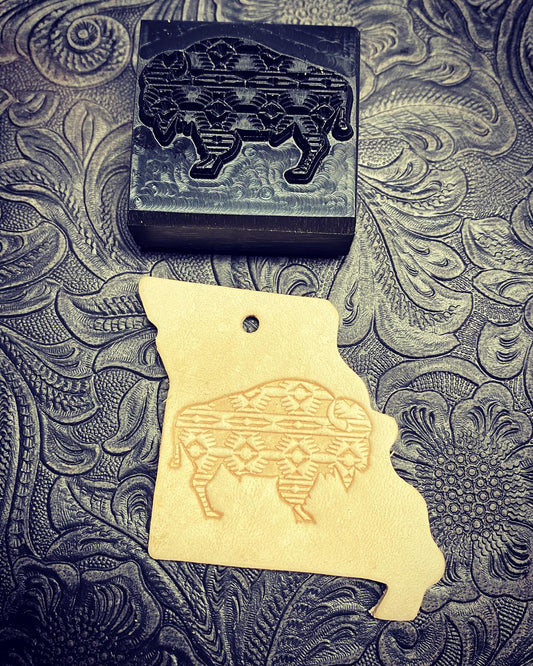 Aztec Buffalo Novelty 3D Polymer Leather Stamp